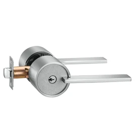 Berlin Modisch Zero Gravity Urban Series Entry Lever Door Handle Lock and Key Locking Lever Set [for Front Door or Office] Reversible Heavy Duty – Satin Nickel Finish