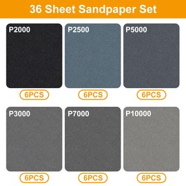 Sandpaper Sandpaper Fine Coarse 2000 2500 3000 5000 7000 10000 Sandpaper 23 x 9.3 cm Lubricating Paper Water Sandpaper Wet Dry Sandpaper Paint Sanding Tool Interchangeable Pack of 36