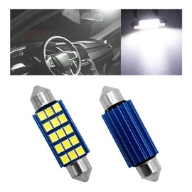 MUQIDA 2 PCS Extremely Bright Bulbs, 1.6" 6000K 2835 Chipsets 1200LM Car LED Interior Lights, 41mm LED Festoon Bulb Replacement Vehicle Dome Map Door Light, Car Accessories (White)