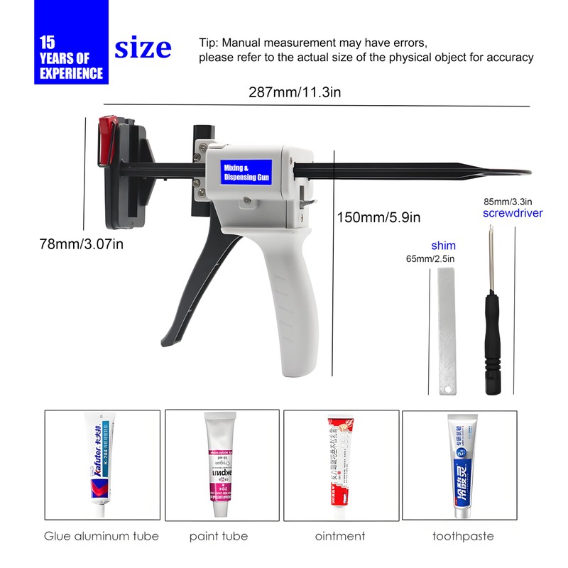 SoKalChw Toothpaste tube glue gun, Epoxy resin gun paster kit,