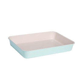 Tasty Clean Ceramic 14-Inch x 10-Inch Roasting Pan, Durable Aluminized Steel for Professional Results, Clean Ceramic Nonstick Coating, Oven Safe to 425°F, Dishwasher Safe, Aqua