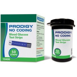 PRODIGY 10400 No Coding Test Strips, Box of 50 Strips, Online Version of 52800 & 73200