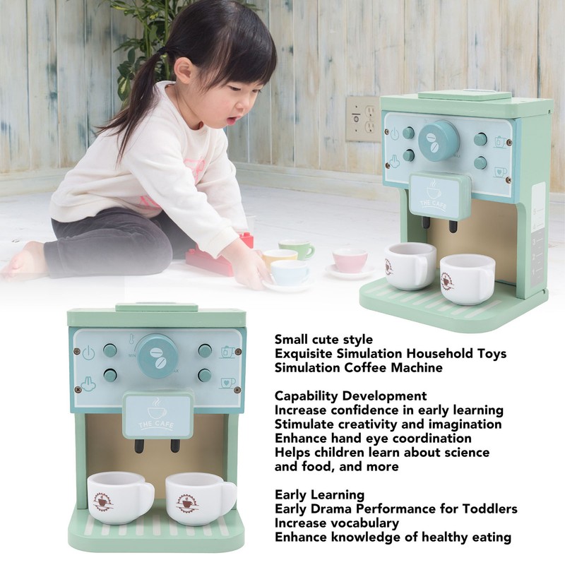 Coffee Maker Toy Fun Early Education Simulation Milk Cups Round