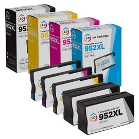 LD Products Compatible Replacements for HP 952XL Ink Cartridges 952 XL High Yield (5 Set- Black, Cyan, Magenta, Yellow) for use in for OfficeJet 7740, 8702, 8715 OfficeJet Pro: 7740, 8210, 8216, 8218