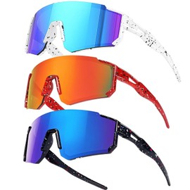 3PACK Kids Youth Baseball Sunglasses,Sports Sunglasses for Boys Girls,cycling Running Golf glasses