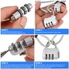 Tecoom Cable Lock Set for Car Cover with Combination Lock,
