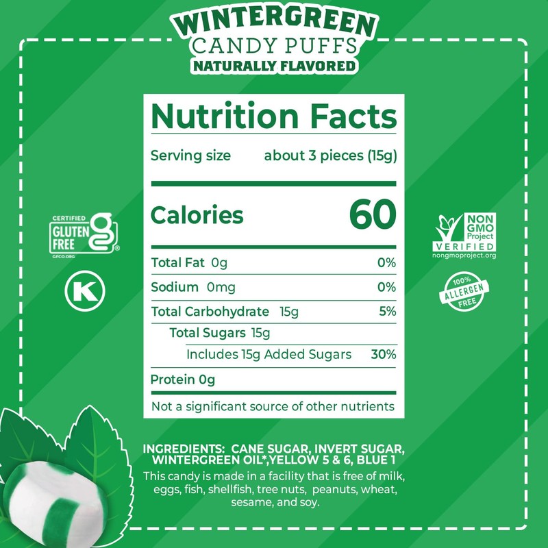 Red Bird Wintergreen Mints, Individually Wrapped Candy, Gluten Free Breath