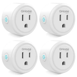 GHome Smart Plug Mini, WiFi Smart Outlet Plug Works with Alexa and Google Home, Timer Outlet with APP Control, 2.4GHz Network Only, No Hub Required, ETL FCC Listed (4 Pack), White