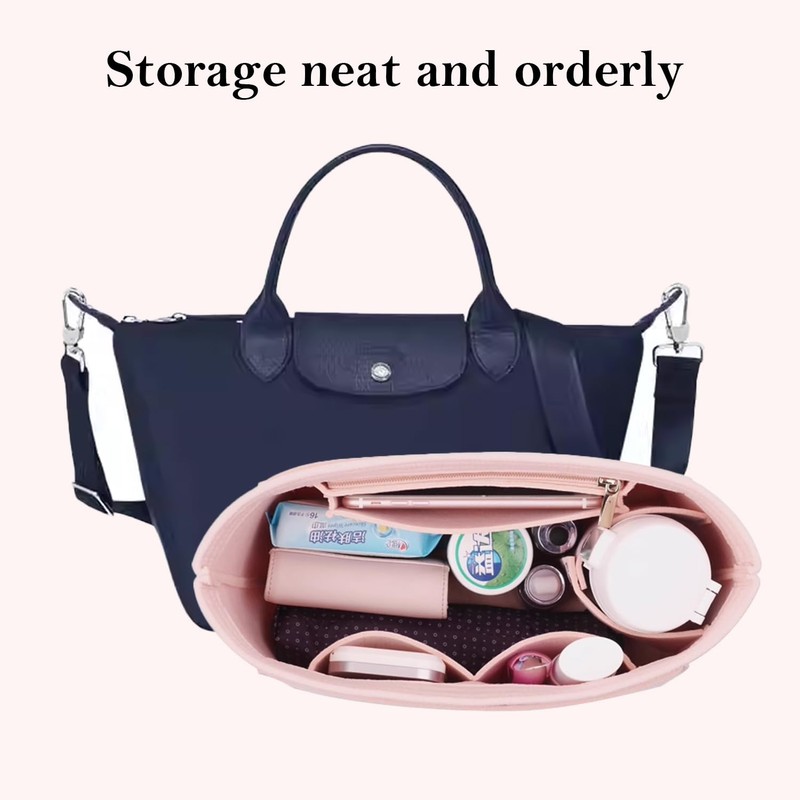 D.DUO Bag Organiser, Purse Insert Organizer for Longchamp Le Pliage