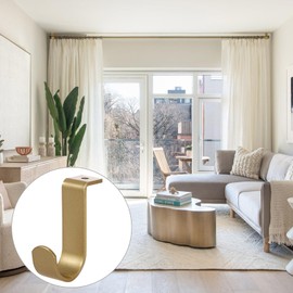 Sumnacon 3 Pcs Ceiling Mount Curtain Rod Brackets,Metal Single Curtain Rod Hanging Brackets for 5/8-1Inch Rod,Heavy Duty Rod Brackets for Living Room Bedroom Curtain Drapery Rod, Gold