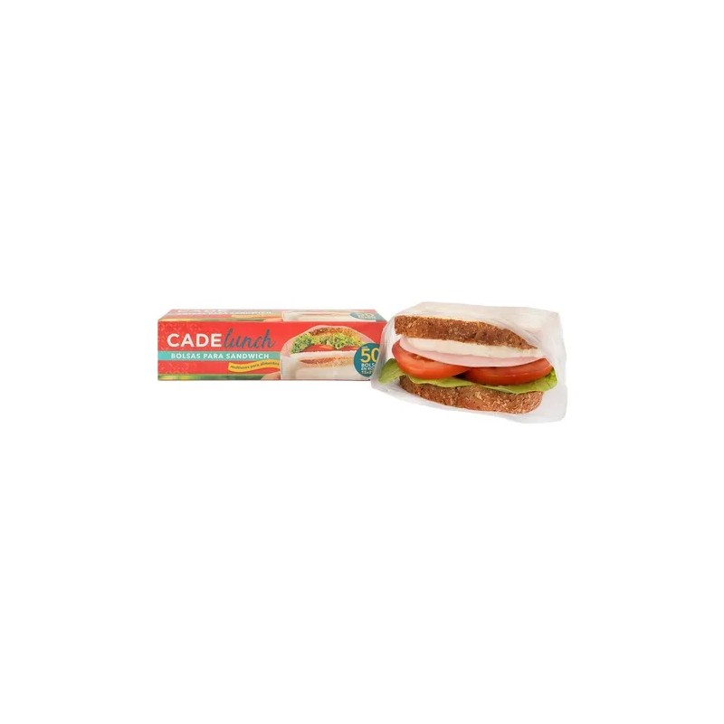 50 Bolsas Desechables Para Sandwich Cadelunch, 15x22 Cm