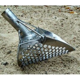 CooB Beach Sand Scoop Shovel Metal Detector, Sand Scoops Treasure Detecting, Metal Detector Hunting Tool, Stainless Steel, Hexahedron Holes (Monstrik V1)