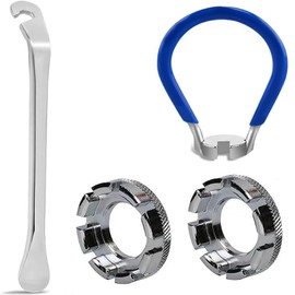 Crovakeu 4 - Pack Portable Forged Steel Bicycle Spoke Wrenches - Universal Rim Correction Tool with Rubber Handle for Wheel Tension Adjustment