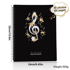 60 Pages,Score Folder,Sheet Music Folders,Music Folder Cute,Music Folder,Choir Folder,Musique,A4 Binder (Black)