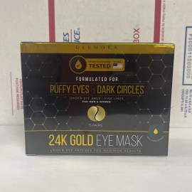 DERMORA Golden Glow Under Eye Patches (15 Pairs Eye Gels) - Rejuvenating Treatment