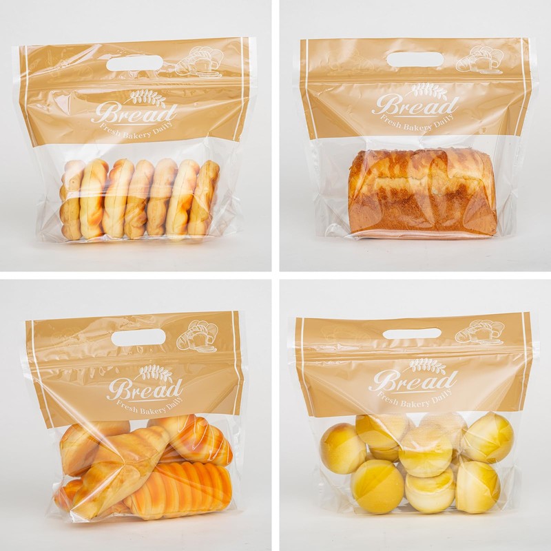 Lesibag Plastic Bread Bags for Homemade Bread, Freezable Seal Tight