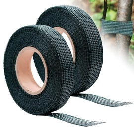 mizikuu 2 Stück Baumanbinder, Pflanzenband 3 cm × 50 m Baumbefestigung Bindeband Pflanzenfreundlich Luftdurchlässig PVC Pflanzenbinder Baumbindeband für Fixieren und Binden Von Bäumen, Grün