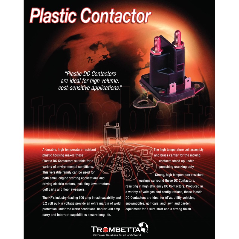 Trombetta 892-1221-210-50, 12 Volt Plastic DC Contactor