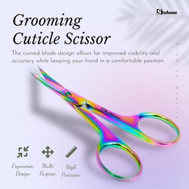 Tijeras profesionales de aseo – Tijeras de cejas – Tijeras pequeñas curvadas de acero inoxidable para manicura y belleza para mujeres (multi)