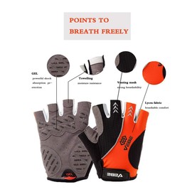 VEBE Bicycle Gloves Half Finger Mountain Bike Bloves Cycling MTB Gel Gloves for Men Fingerless