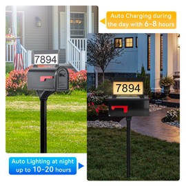 Solar House Numbers For Outside,Solar Powered Waterproof LED Light, Outdoor House Number Sign with On/Off, Easy to Install