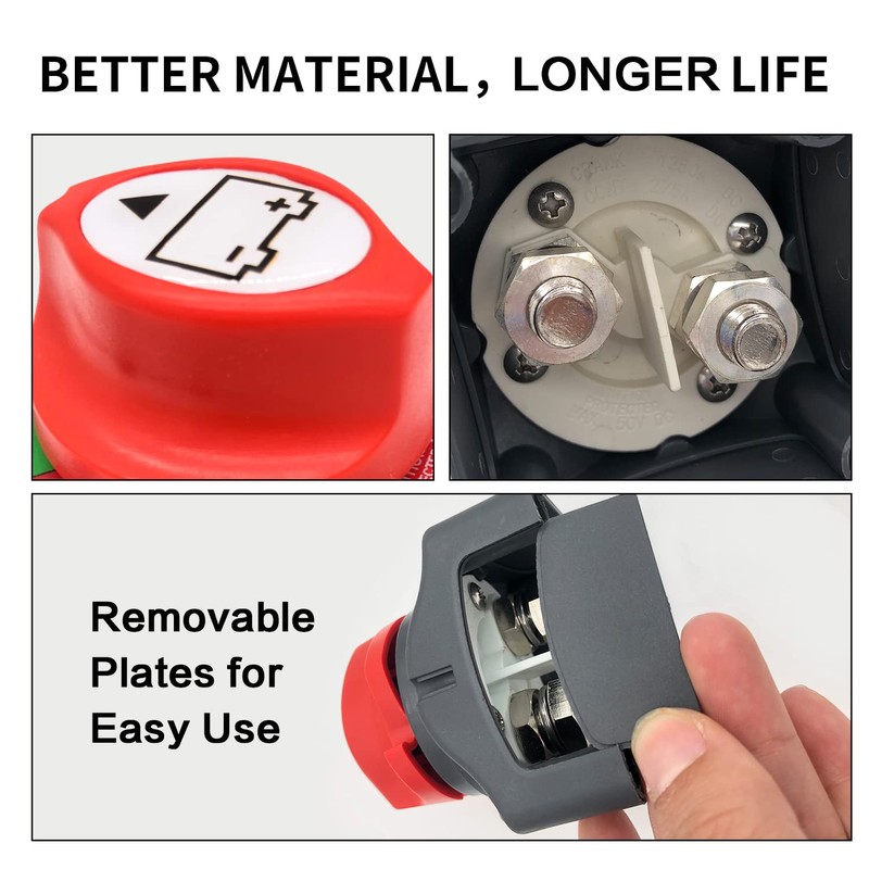 GOGONFLY Battery Switch 12-48V Battery Power Cut Master Switch Disconnect