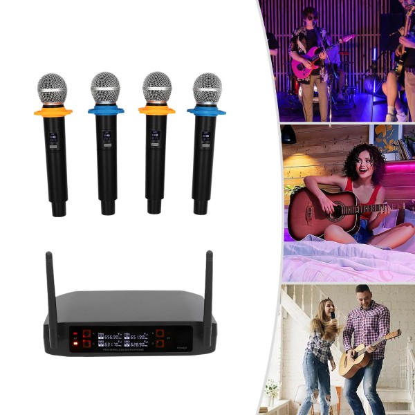 Unbranded Wireless Microphone System Four Handheld Mics Set 65.62ft Practical
