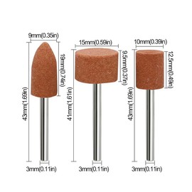 TorSor 35 Pack Rotary Grinding Stone Set with 1/8" Shank 7 Shaped Head Stone Point Abrasive Grinding Cones Bit Set for Mini Cordless Rotary Tool Kit Power Rotary Tool Sanding Engraving Carving Crafts