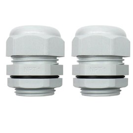 AIRTAK 1" NPT Cable Glands - Strain Relief Cord Grips, Nylon PA66, IP68 Waterproof, 2-Pack (White) - Perfect for Junction Boxes, Outdoor & Industrial Cable Management
