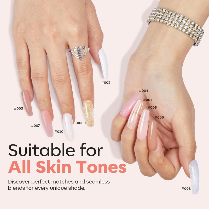 modelones Poly Nail Gel, Hema-Free 60ML Barely Pink Poly Extension