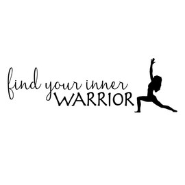 Find Your Inner Warrior Yoga Decal, Fitness Quotes Wall Art, Pilates Home Studio Décor, Choose From 30 Colors & Several Sizes
