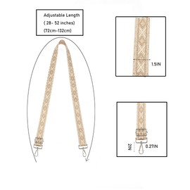 LoZoDo Silver Hardware Purse Strap Crossbody Straps for Purses Wide Shoulder Strap Adjustable Replacementor Shoulder Bags, Canvas Tote Handbags