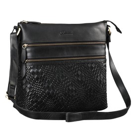 Benthill Women's Real Leather Shoulder Bag Made of Genuine Cowhide Leather Women's Handbag Vintage Shopper Bag, black