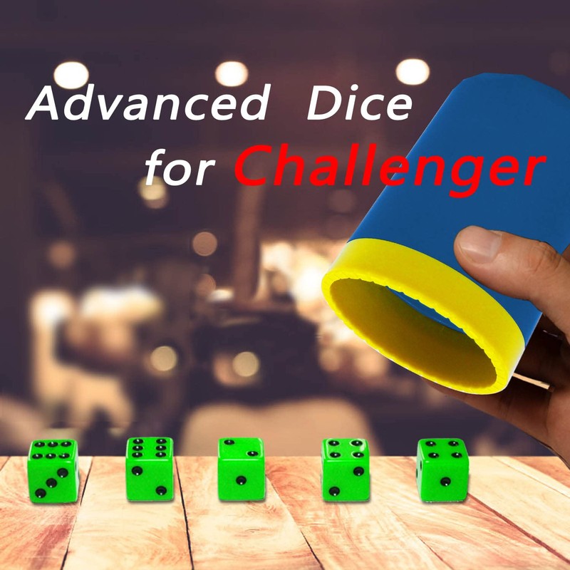 Dice Stacking Cup(Blue) Set with 4 Pcs 19mm(Purple) and 5