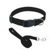 Plain Black Colour Dog Collar And Lead Matching Set Combo