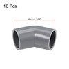sourcing map PVC Pipe Fitting 45 Degree Elbow Gray 20mm