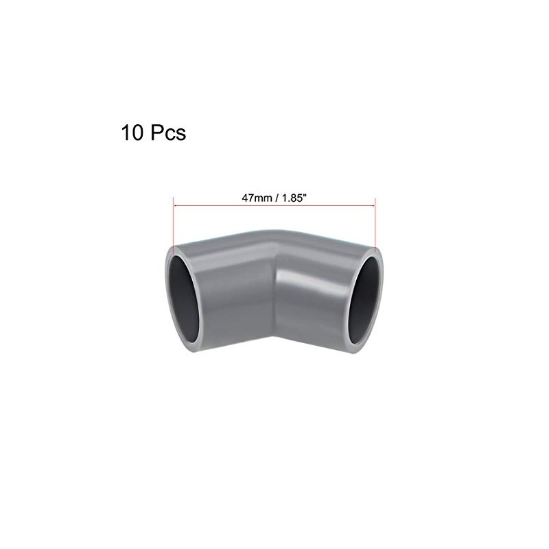 sourcing map PVC Pipe Fitting 45 Degree Elbow Gray 20mm