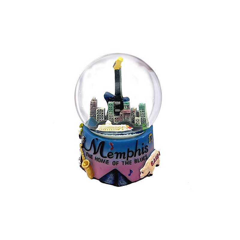 City-Souvenirs Memphis Snow Globe Tennessee Waterglobe 3.5 Inches Tall