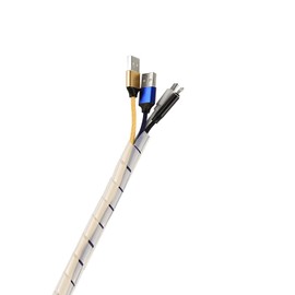 TPFNet premium spiral cable housing, cable binding tube, 9-65 mm diameter, natural colours, 10 m, spiral tube for bundling cables, for PC, TV, Hi-fi system etc