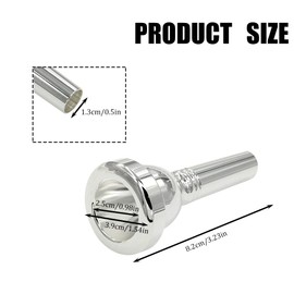6 1/2AL Silver Trombone Mouthpiece, Euphonium Mouthpiece for Superior Sound, Brass Instrument Accessories, Compatible with Baritone and Tenor Trombone