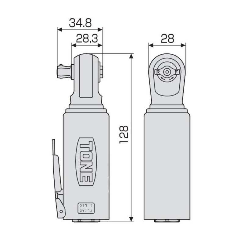 Tone AR3100S Stubby Air Ratchet Wrench, 3/8-inch (0.4 inches/9.5 mm)
