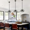 Wrlmfy Large Glass Pendant Lighting, Hammered Lampshade Chandelier with Height