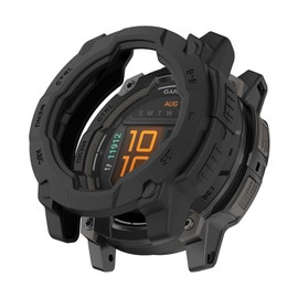 SumRioo Protective Case Cover Compatible with Garmin Instinct 3 50mm/Instinct 3 Solar 50mm, TPU [Shockproof] [Scratch-Resistant] Protective Case Cover Shell, Black