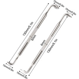 2 Pieces 130 mm Allen Key Slotted Phillips 90 Degree Flat Head Allen Wrench Set S2 Steel Z Type Double Head Offset Magnetic Screwdriver for Working in Tight Spaces