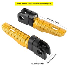 Yuecoom Motorcycle Front Foot Pegs Aluminum Alloy Pedals Aluminum Alloy Motorcycle Front Foot Pegs Pedals Fit for Kawasaki Ninja Z125 PRO Z250/SL Z400 Z900 FP275-Set(Gold)