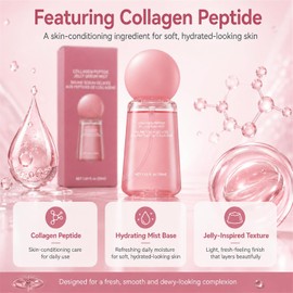 Collagen Peptide Jelly Facial Mist - Hydrating Sprayable Face Skin Toner Plumping Essence, Help Smooth Pore Appearance, Lightweight, Fast-Absorbing Formula, Ideal for Daily Glow and Refresh