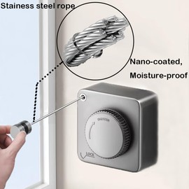 Retractable Clothesline Indoor,Outdoor Clothes Line Retracting Heavy Duty Clothes Drying Laundry Line Wall Mounted Stainless Steel Line-13.8 Feets,Gray