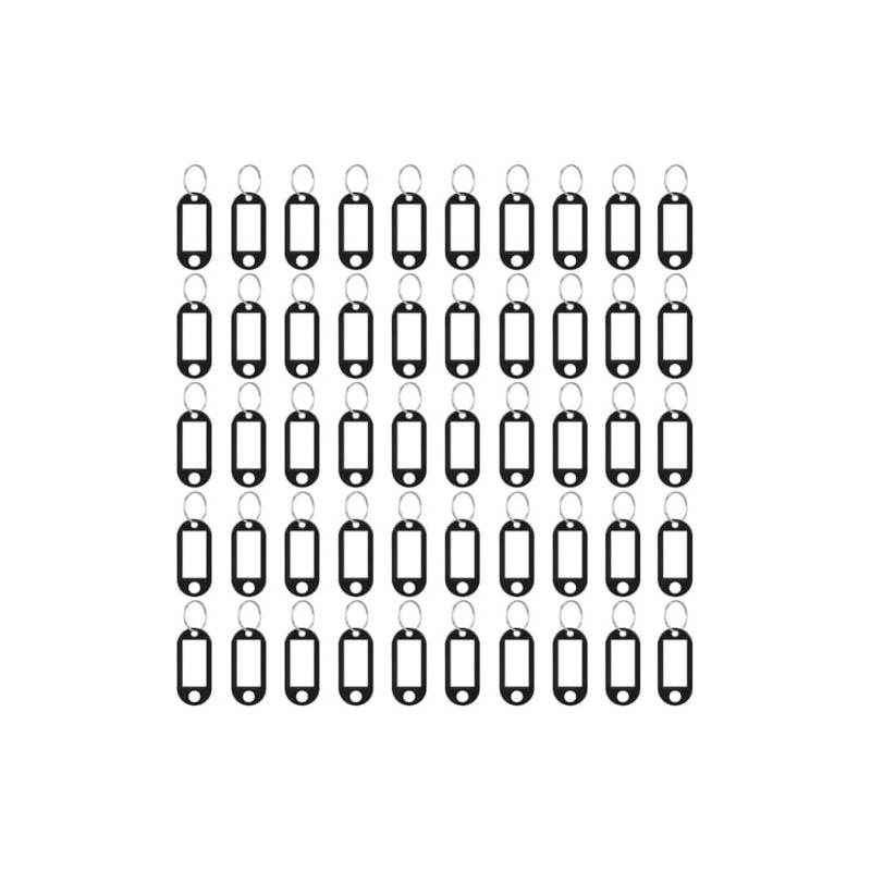 Key Tags with Split Ring, 50 Pack, of one Colour,