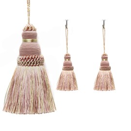 Fenghuangwu Colorful Tassel Key Tassel DIY Accessories for Curtain and Home Decoration-Mix pink-2PCS