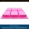 Mercader Digital Molde Silicón 6 Rectángulos Jabón Repostería Velas Gelatina